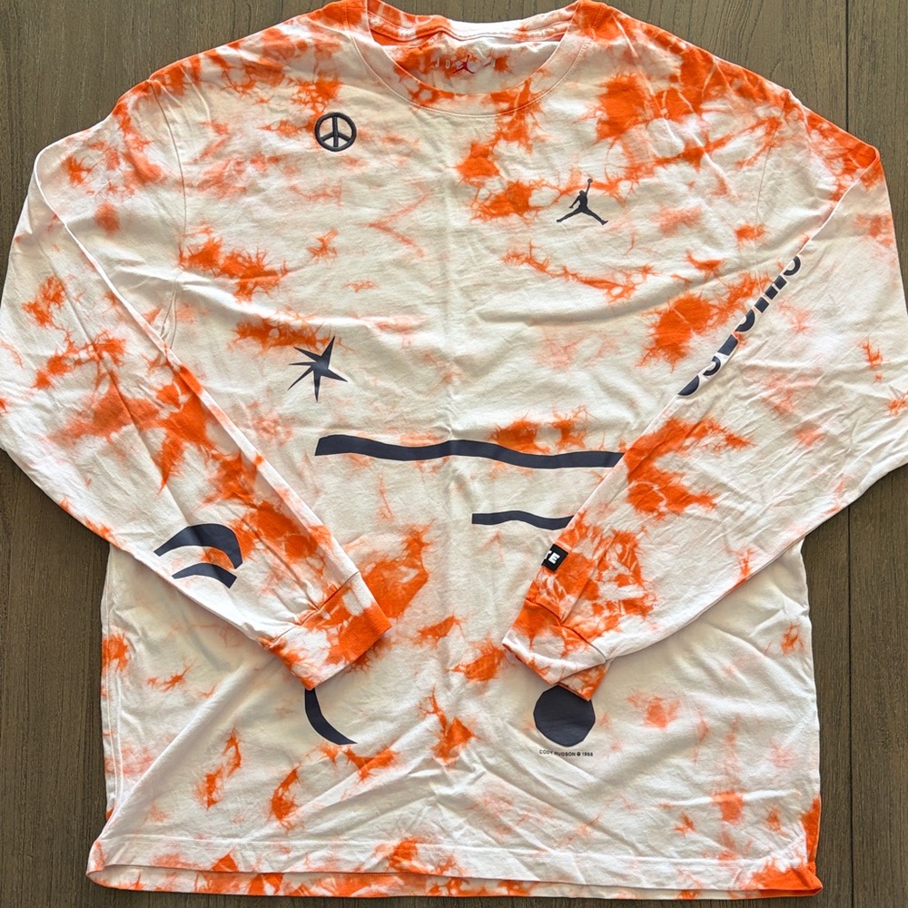 Jordan Orange and White Tie-Dye Shirt